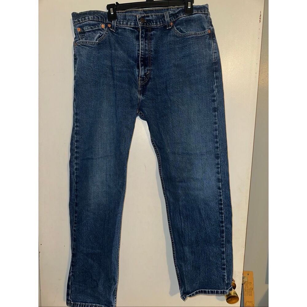 Levi’s 505 Zip Fly Straight Leg Denim Jeans Medium Wash 38 x 30